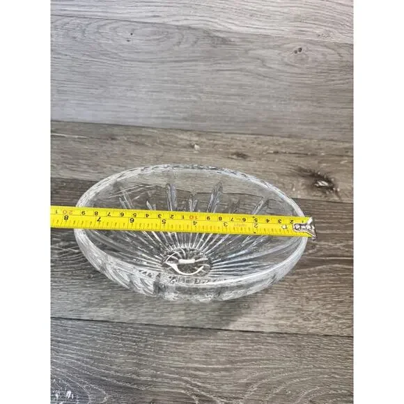 Waterford Carina Pattern Oval Vase Heavy Crystal Glass Bowl L7.75xH5.75xW4.5”